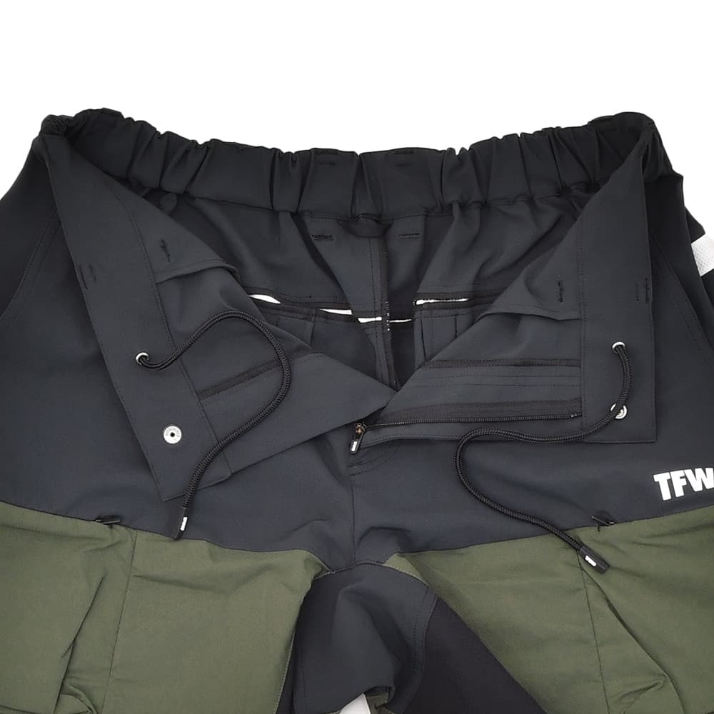 TFW49ティーエフダブリューフォーティーナインカーゴショーツメンズ半袖切り替えデザインブラック×カーキポリエステル吸水速乾接触冷感UVカット国内正規品でらでら公式ブランド