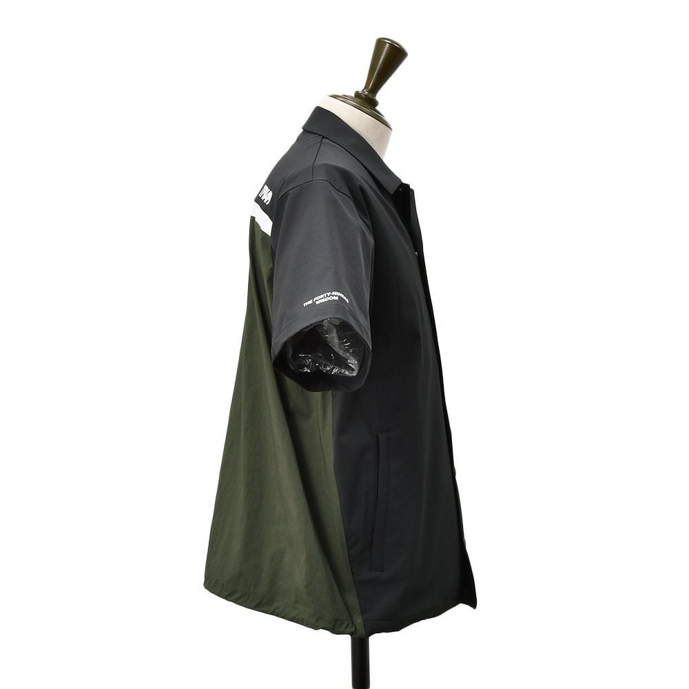 TFW49ティーエフダブリューフォーティーナインコーチシャツメンズ半袖切り替えデザインブラック×カーキポリエステル吸水速乾接触冷感UVカット国内正規品でらでら公式ブランド