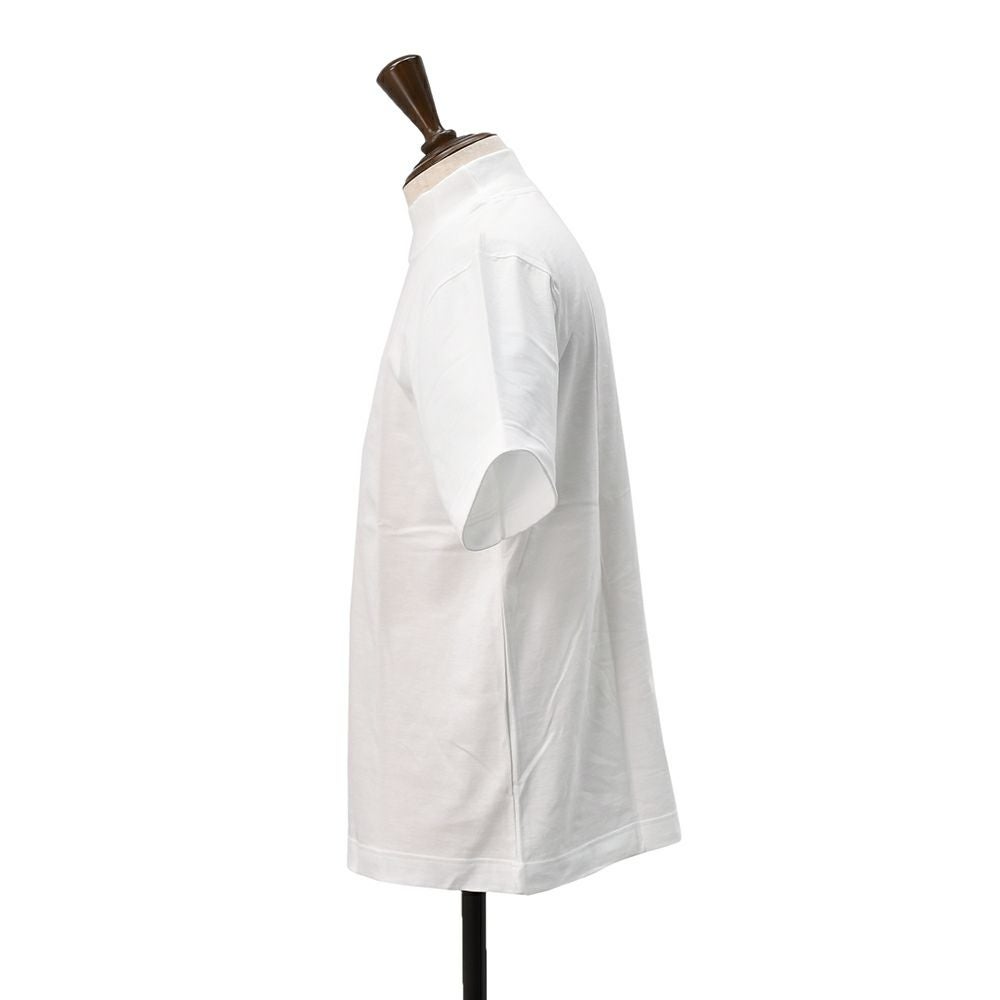 エラシオELACIOモックネック半袖Tシャツメンズショートスリーブカットソーコットンスムースジャージーホワイト白無地デザインレギュラーシルエット国内正規品でらでら公式ブランド