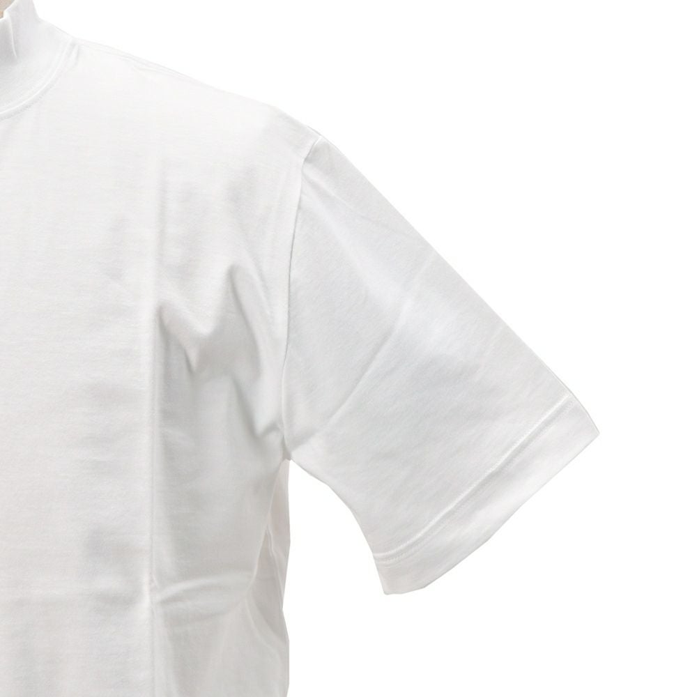 エラシオELACIOモックネック半袖Tシャツメンズショートスリーブカットソーコットンスムースジャージーホワイト白無地デザインレギュラーシルエット国内正規品でらでら公式ブランド