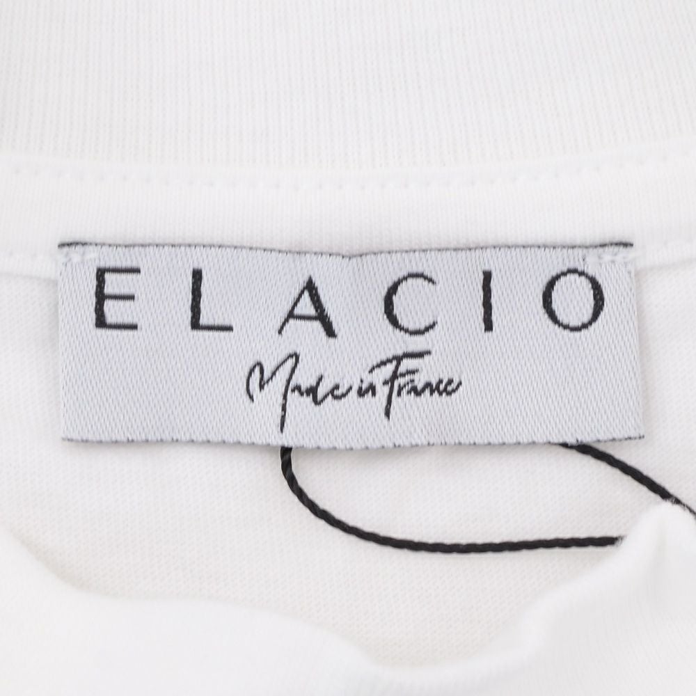 エラシオELACIOモックネック半袖Tシャツメンズショートスリーブカットソーコットンスムースジャージーホワイト白無地デザインレギュラーシルエット国内正規品でらでら公式ブランド