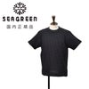 シーグリーンSeagreen半袖TシャツメンズニットソービッグワッフルBIGWAFFLEブラック黒コットンポリレギュラーフィットクルーネック仕様ワイド袖オニワッフル国内正規品でらでら公式ブランド