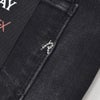 リプレイREPLAYデニムパンツメンズANBASSアンバスHYPERFLEXハイパーフレックスブラックウォッシュスリムフィットレザーパッチ国内正規品でらでら公式ブランド