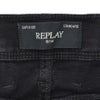 リプレイREPLAYデニムパンツメンズANBASSアンバスHYPERFLEXハイパーフレックスブラックウォッシュスリムフィットレザーパッチ国内正規品でらでら公式ブランド