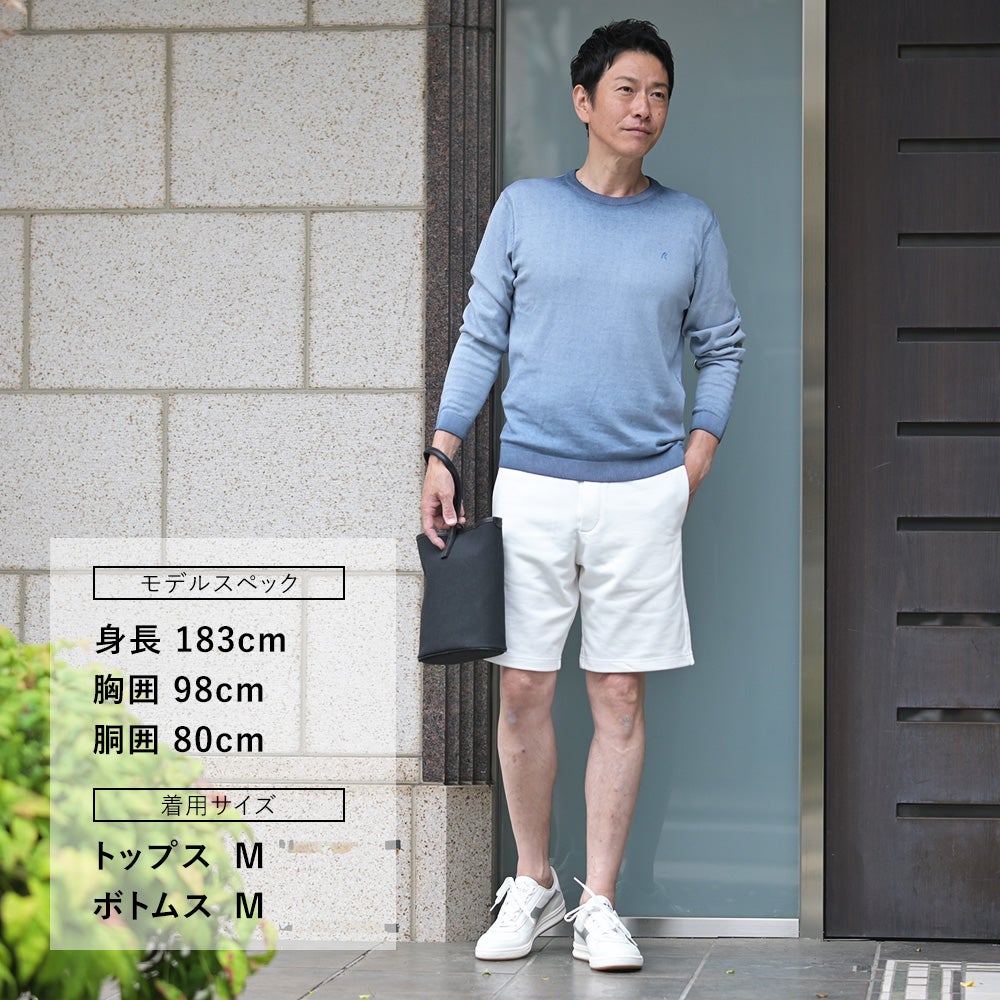 リプレイREPLAYイージーショーツメンズM9032ハーフパンツホワイト白コットンスウェットレギュラーシルエット国内正規品でらでら公式ブランド