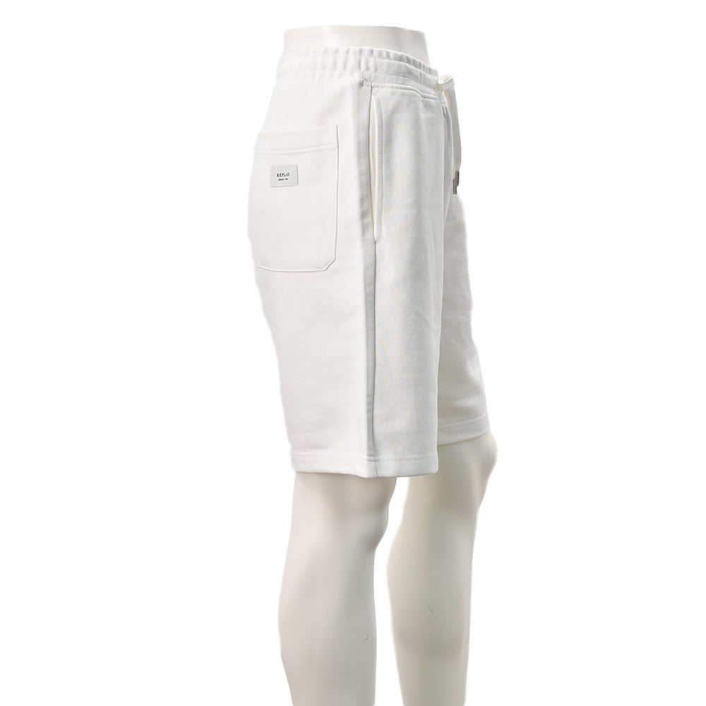 リプレイREPLAYイージーショーツメンズM9032ハーフパンツホワイト白コットンスウェットレギュラーシルエット国内正規品でらでら公式ブランド