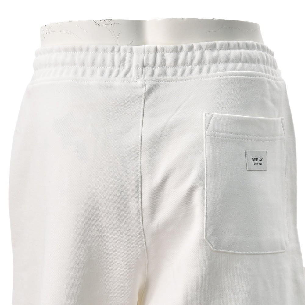 リプレイREPLAYイージーショーツメンズM9032ハーフパンツホワイト白コットンスウェットレギュラーシルエット国内正規品でらでら公式ブランド