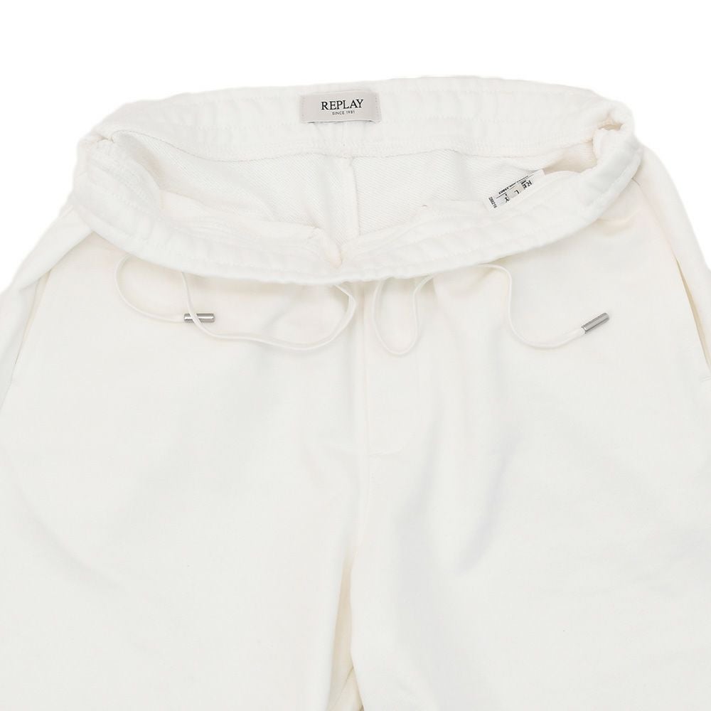 リプレイREPLAYイージーショーツメンズM9032ハーフパンツホワイト白コットンスウェットレギュラーシルエット国内正規品でらでら公式ブランド