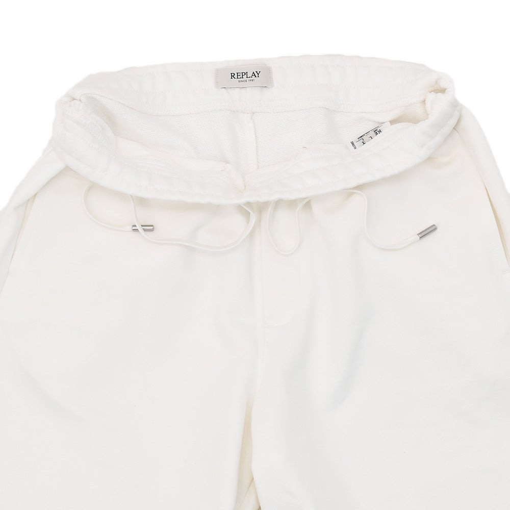 リプレイREPLAYイージーショーツメンズM9032ハーフパンツホワイト白コットンスウェットレギュラーシルエット国内正規品でらでら公式ブランド