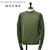 【ポイント8倍7/119:59まで】フィリッポデローレンティスFILIPPODELAURENTIIS長袖ニットソーメンズサマーニットクルーネック仕様クレープコットンオリーブグリーン14ゲージスリムフィット国内正規品でらでら公式ブランド