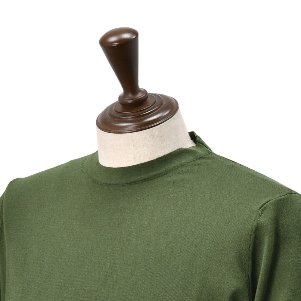 【ポイント8倍7/119:59まで】フィリッポデローレンティスFILIPPODELAURENTIIS長袖ニットソーメンズサマーニットクルーネック仕様クレープコットンオリーブグリーン14ゲージスリムフィット国内正規品でらでら公式ブランド