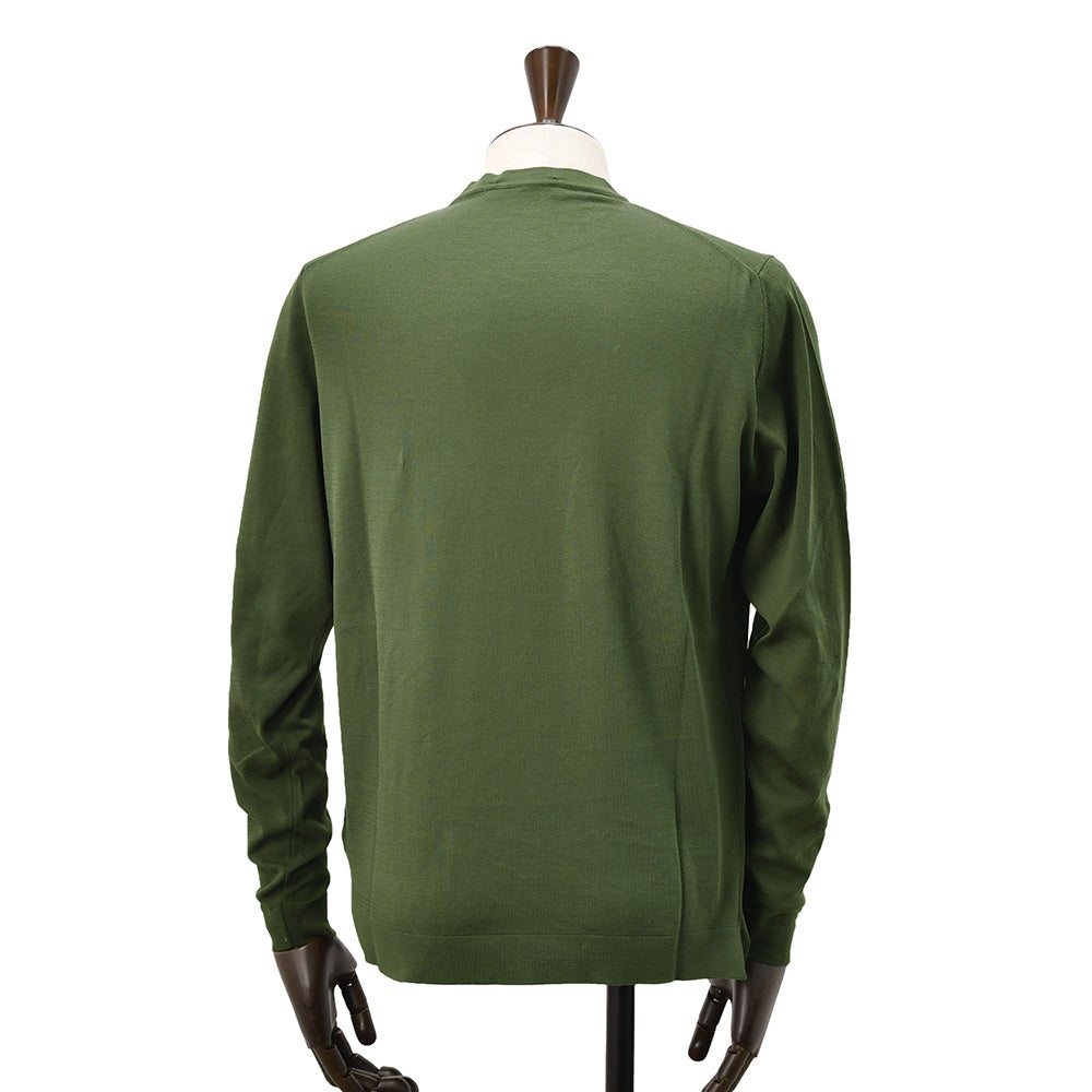 【ポイント8倍7/119:59まで】フィリッポデローレンティスFILIPPODELAURENTIIS長袖ニットソーメンズサマーニットクルーネック仕様クレープコットンオリーブグリーン14ゲージスリムフィット国内正規品でらでら公式ブランド