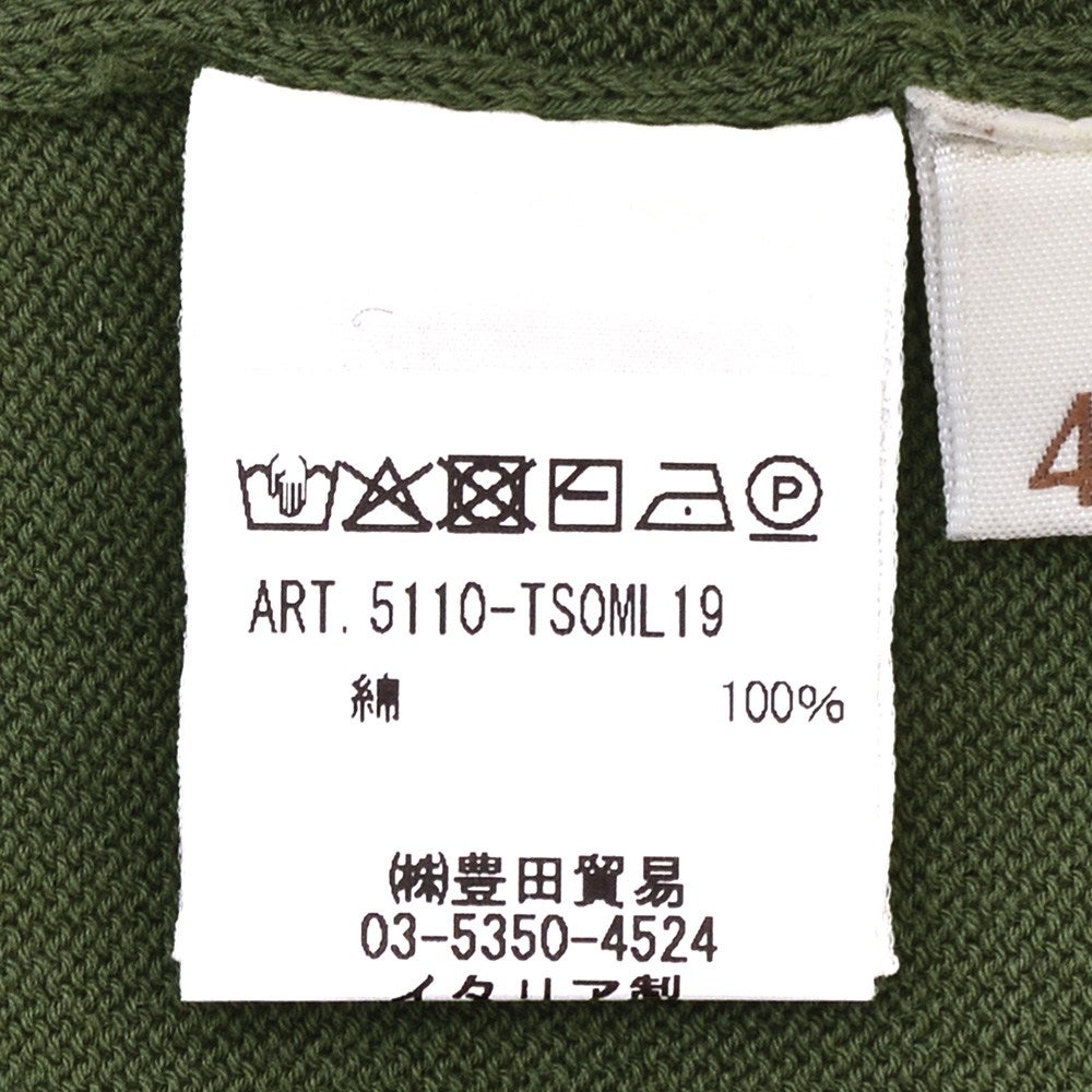 【ポイント8倍7/119:59まで】フィリッポデローレンティスFILIPPODELAURENTIIS長袖ニットソーメンズサマーニットクルーネック仕様クレープコットンオリーブグリーン14ゲージスリムフィット国内正規品でらでら公式ブランド