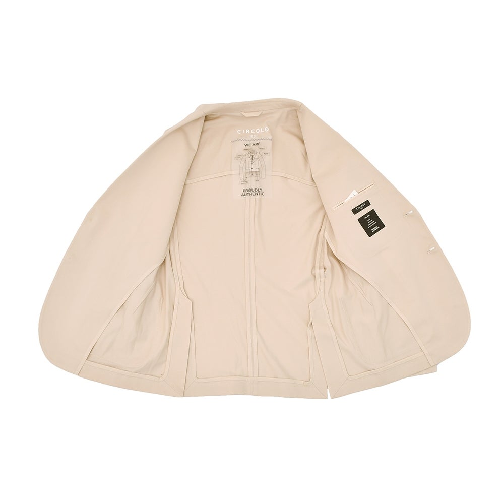 【preSALE!20%off】チルコロCIRCOLO1901カジュアルジャケットメンズシングル2Bコットンストレッチ鹿の子ジャージーベージュ背抜き裏地スリムフィット国内正規品でらでら公式ブランド