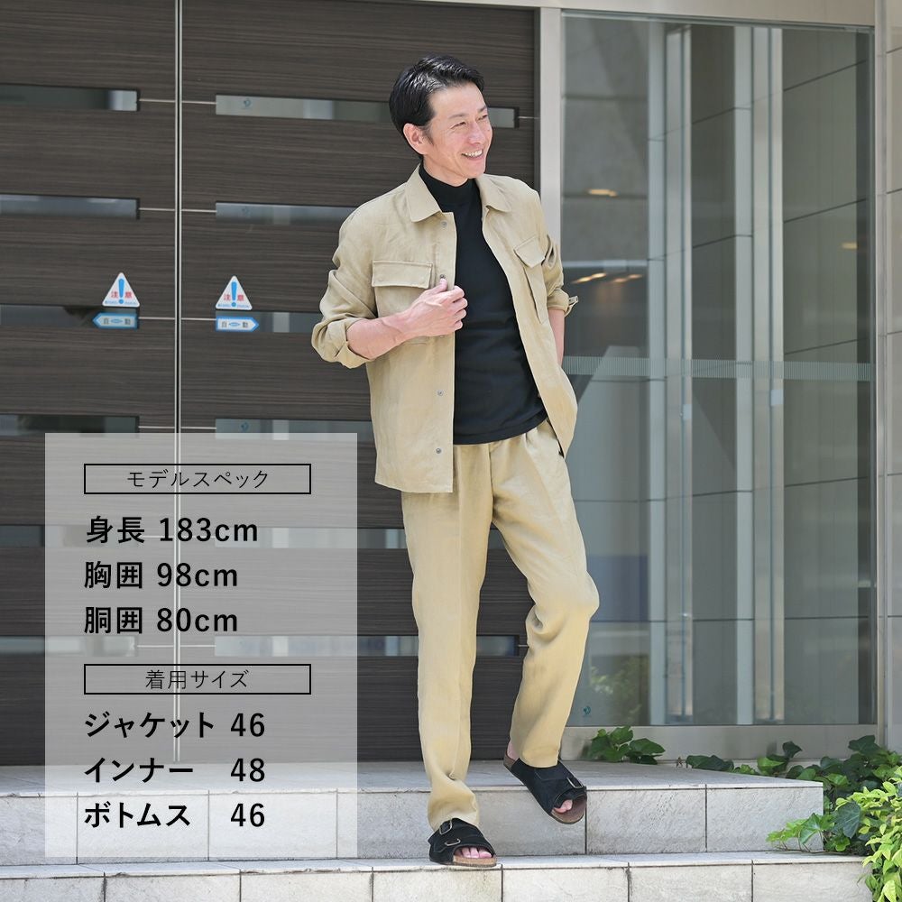 【preSALE!20%off】ベルウィッチBERWICHシャツアウターメンズワーカーマンモデルJWORKERMANワークブルソンリネンファブリックサンドベージュフラップ付き胸ポケットレギュラーフィット国内正規品でらでら公式ブランド