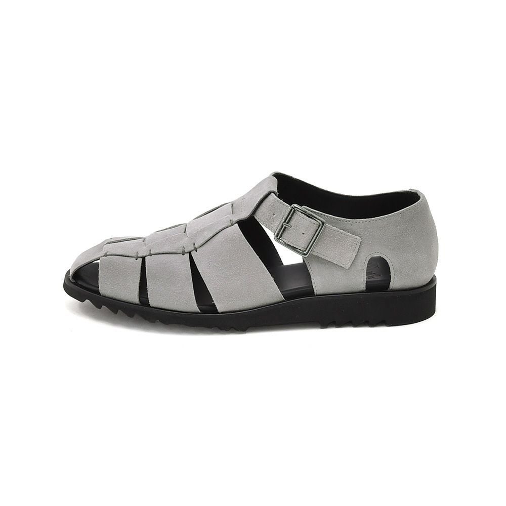 パラブーツPARABOOTグルカサンダルメンズPACIFICパシフィックライトグレーベロアスエードSPORTソールグラディエーター編み込みストラップ調節国内正規品でらでら公式ブランド