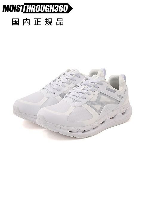 モイスルー360スニーカーメンズVENTIRISヴェンティリスリサイクルメッシュ素材ホワイト白通気防水機能搭載レースアップシューズでらでら公式ブランド