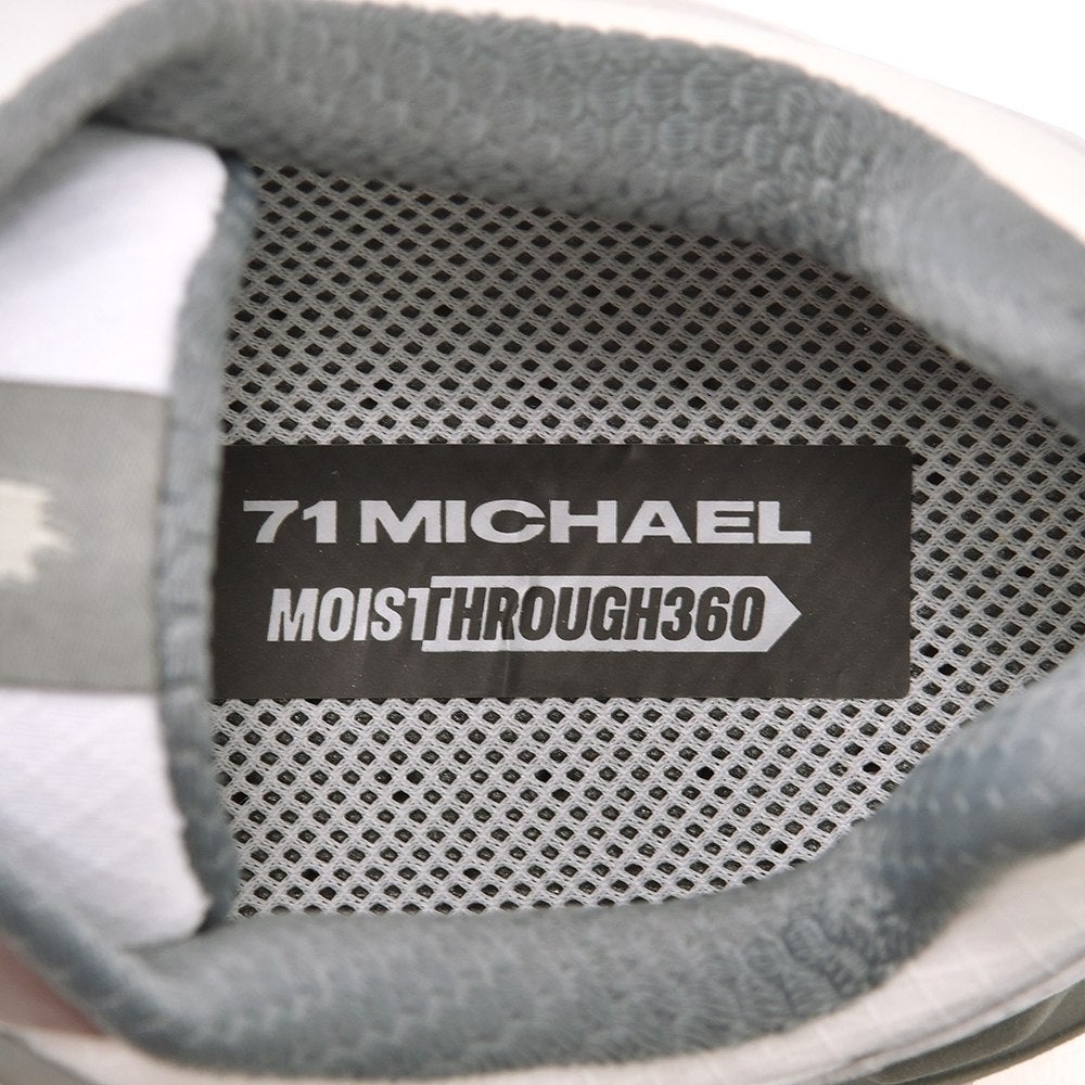 モイスルー360MOISTHROUGH360防水スニーカーメンズ71MICHAELミシェルコラボリサイクルメッシュ素材ホワイト白通気防水機能搭載レースアップシューズでらでら公式ブランド