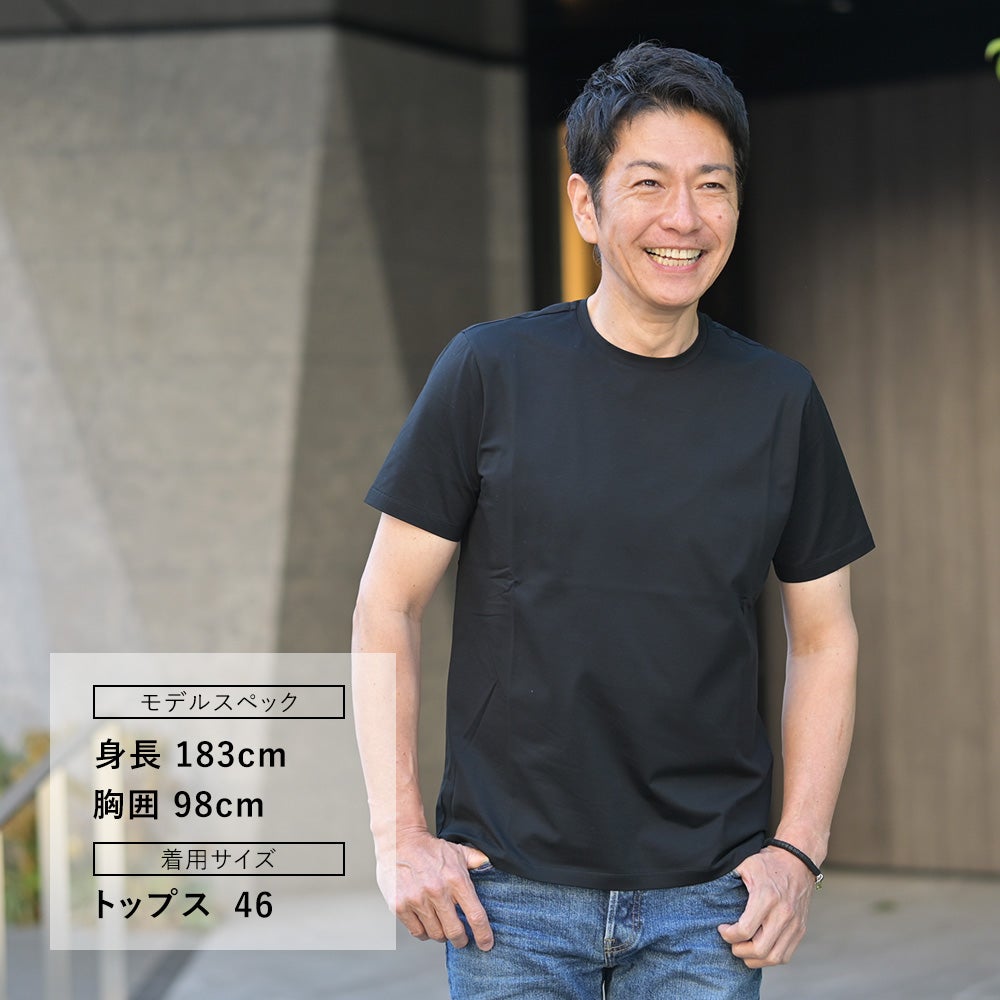 【ポイント8倍7/119:59まで】ヘルノHERNO半袖Tシャツメンズクルーネックカットソーコットンジャージー生地ブラック黒首裏プレートタグレギュラーフィット無地デザイン国内正規品でらでら公式ブランド