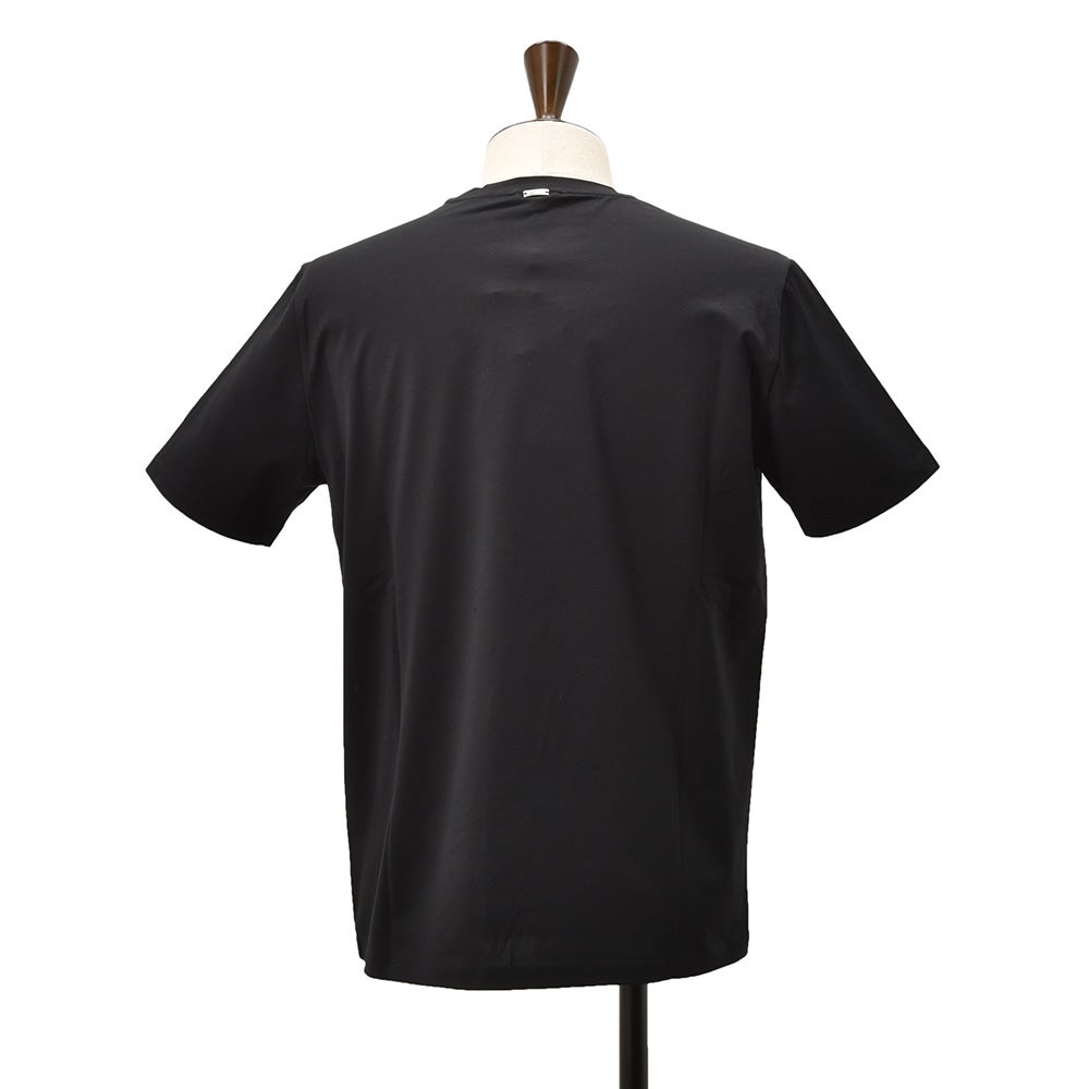 【ポイント8倍7/119:59まで】ヘルノHERNO半袖Tシャツメンズクルーネックカットソーコットンジャージー生地ブラック黒首裏プレートタグレギュラーフィット無地デザイン国内正規品でらでら公式ブランド