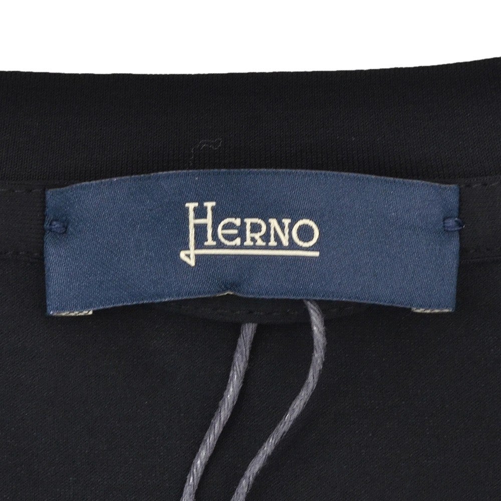 【ポイント8倍7/119:59まで】ヘルノHERNO半袖Tシャツメンズクルーネックカットソーコットンジャージー生地ブラック黒首裏プレートタグレギュラーフィット無地デザイン国内正規品でらでら公式ブランド