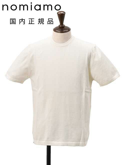 [NOiD] Tシャツ Mサイズ　白 ノミアモ nomiamo 半袖ニットTシャツ メンズ モックネック仕様