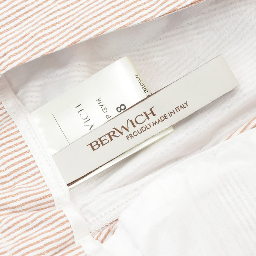 ベルウィッチBERWICHイージースラックスメンズジムモデルSAKE1PGYMテーパードパンツコードレン生地ブラウン×ホワイトストライプ柄ゴムウエスト&ドローコード仕様国内正規品でらでら公式ブランド