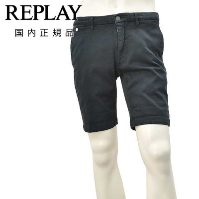 リプレイREPLAYショートパンツメンズストレッチハーフパンツHYPERFLEXハイパーフレックスネイビー紺BENNISHORTベニーショートレギュラーフィット10.5オンス国内正規品でらでら公式ブランド