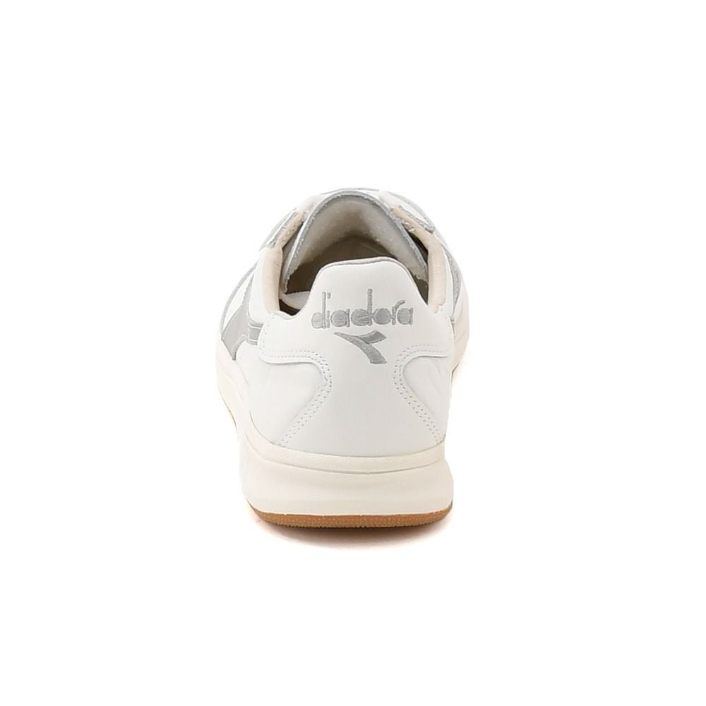 ディアドラヘリテージDIADORAHERITAGEレザーシューズメンズスニーカービーエリート84B.ELITE84カーフレザーホワイト×シルバーラバーソールレースアップ国内正規品でらでら公式ブランド