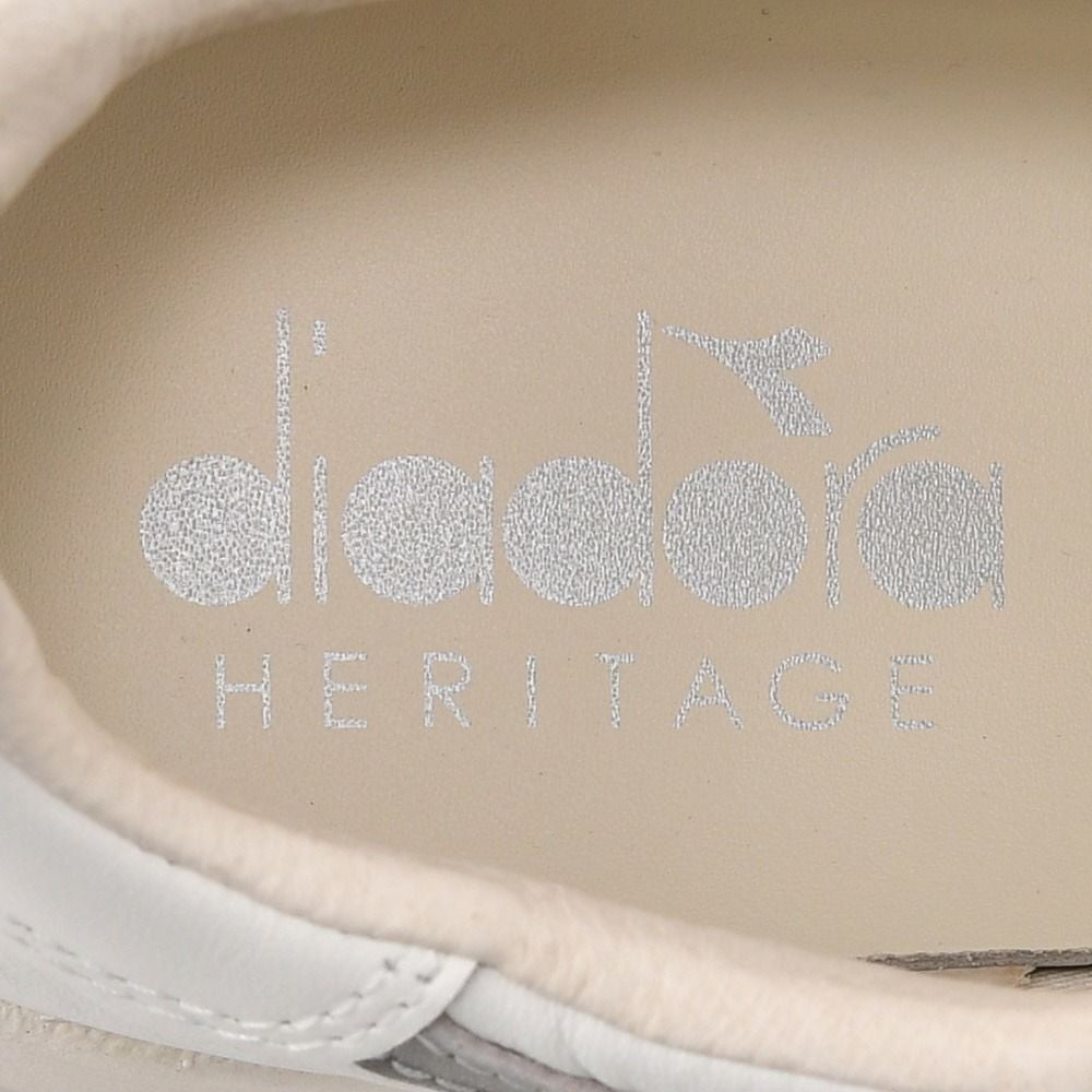 ディアドラヘリテージDIADORAHERITAGEレザーシューズメンズスニーカービーエリート84B.ELITE84カーフレザーホワイト×シルバーラバーソールレースアップ国内正規品でらでら公式ブランド