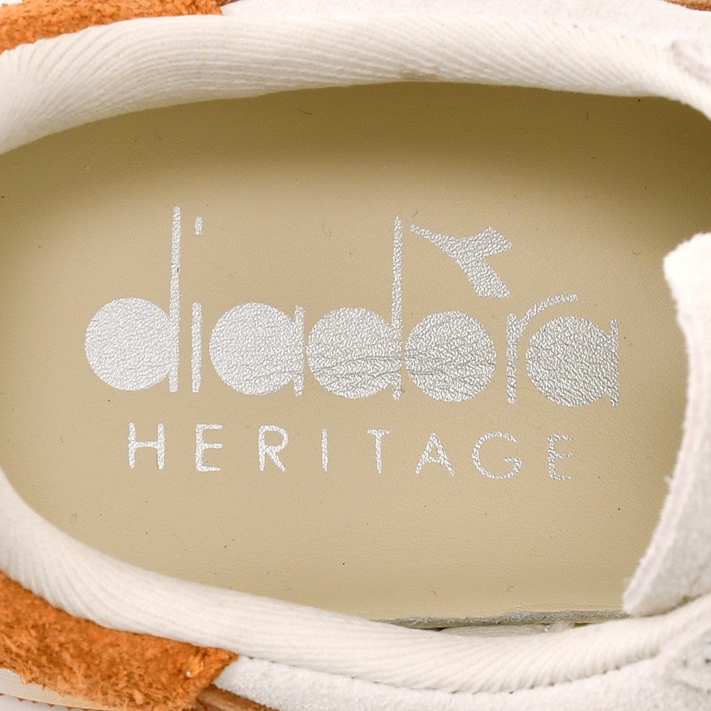 ディアドラヘリテージDIADORAHERITAGEレザースニーカーメンズローカットシューズビーエリートアッセーザB.ELITEASCESAスエードホワイト×オレンジブラウンラバーソール国内正規品でらでら公式ブランド