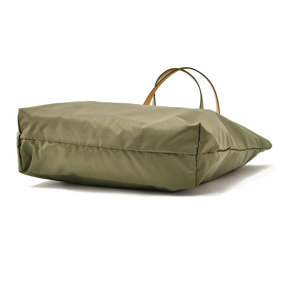 フェリージfelisiトートバッグメンズエコバッグ13/14/1/DS+LDナイロン×ソフトキップレザーカーキ折り畳み可能シルバーパーツコンパクト収納国内正規品でらでら公式ブランド