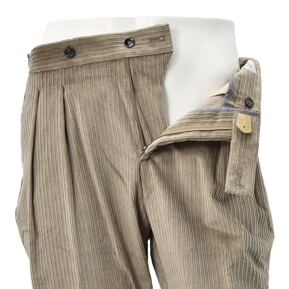 ベルウィッチBERWICHチノスラックスメンズコーデュロイパンツスコッチSCOTCHコットングレージュワイドシルエットサイドアジャスター調節国内正規品でらでら公式ブランド