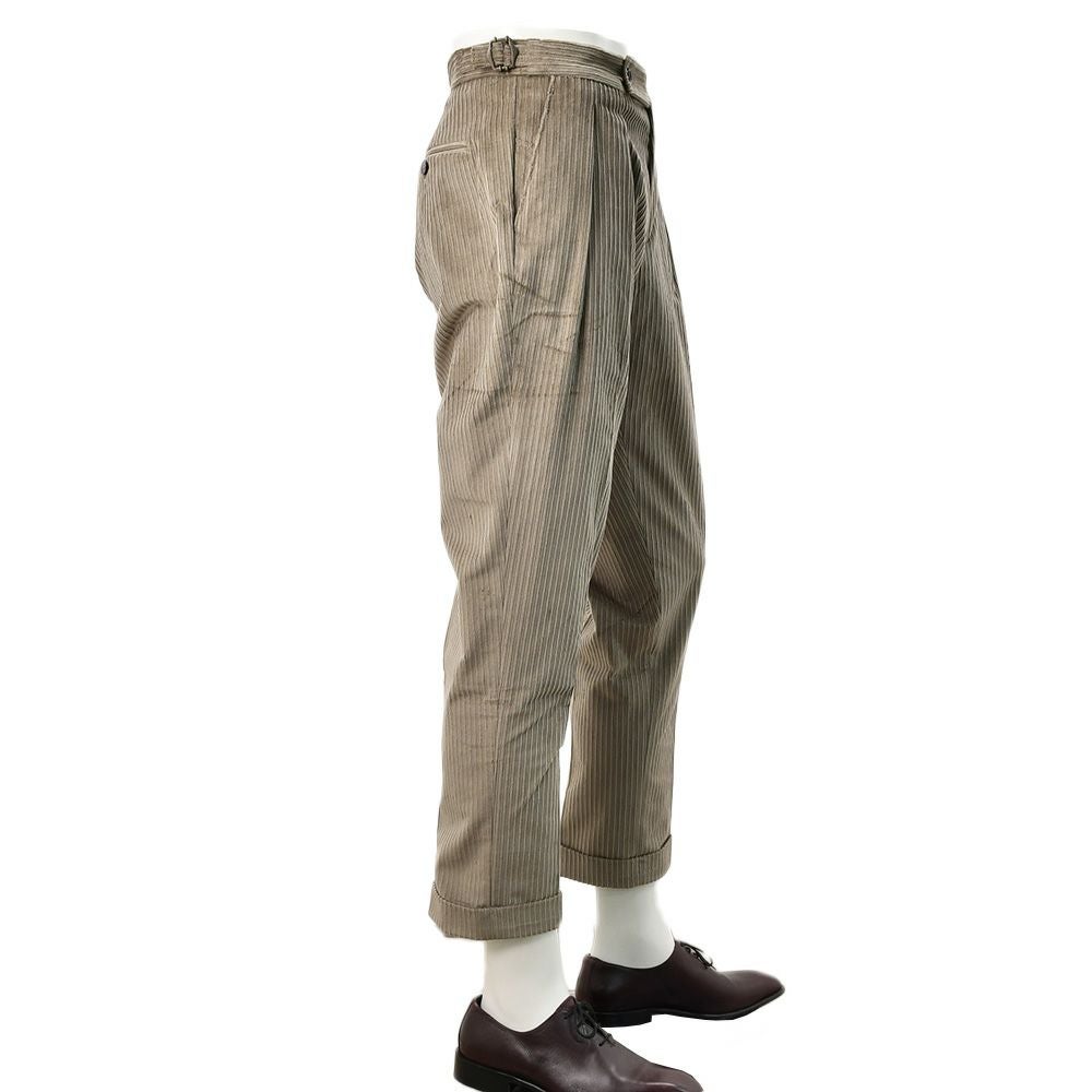 ベルウィッチBERWICHチノスラックスメンズコーデュロイパンツスコッチSCOTCHコットングレージュワイドシルエットサイドアジャスター調節国内正規品でらでら公式ブランド