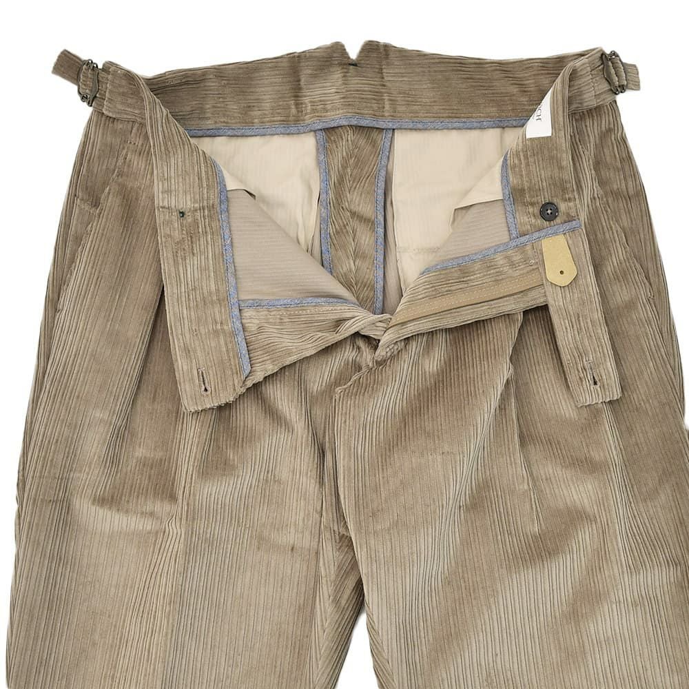 ベルウィッチBERWICHチノスラックスメンズコーデュロイパンツスコッチSCOTCHコットングレージュワイドシルエットサイドアジャスター調節国内正規品でらでら公式ブランド