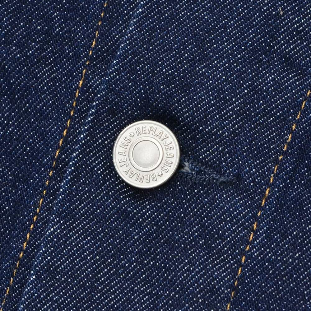リプレイREPLAYデニムジャケットメンズGジャンブルゾンコットンポリウレタンサスティナブルインディゴ紺国内正規品でらでら公式ブランド