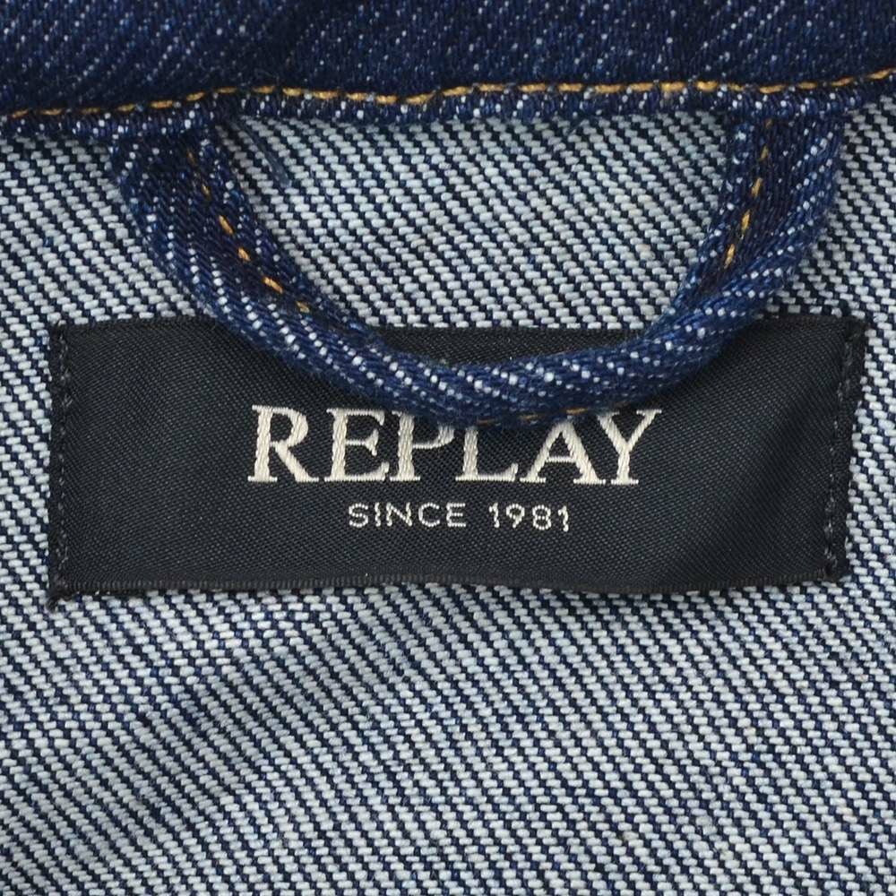 リプレイREPLAYデニムジャケットメンズGジャンブルゾンコットンポリウレタンサスティナブルインディゴ紺国内正規品でらでら公式ブランド