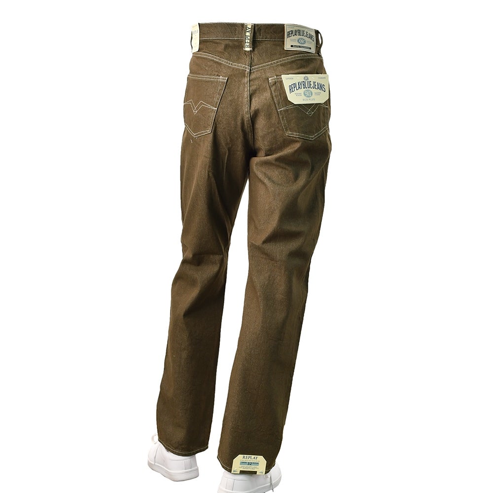 リプレイREPLAYジーンズメンズデニムパンツSTRAIGHTFITストレートフィットコットン100%ブラウン国内正規品でらでら公式ブランド