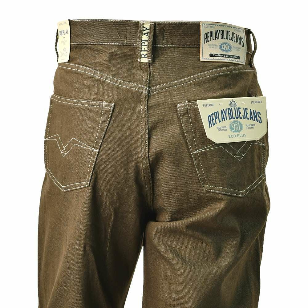 リプレイREPLAYジーンズメンズデニムパンツSTRAIGHTFITストレートフィットコットン100%ブラウン国内正規品でらでら公式ブランド