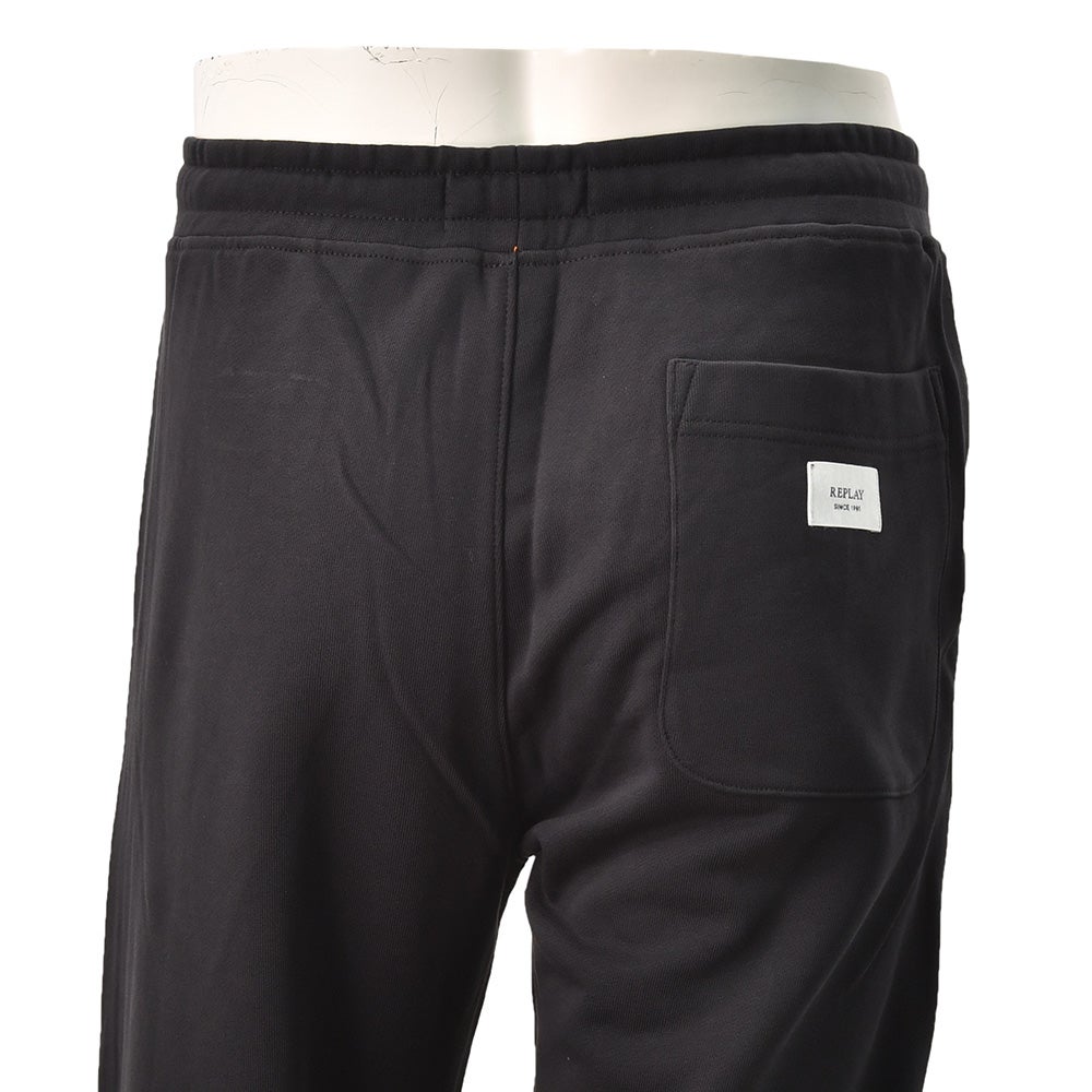 リプレイREPLAYジョガーパンツメンズスポーツジムジャージコットンブラック黒裾リブ国内正規品でらでら公式ブランド