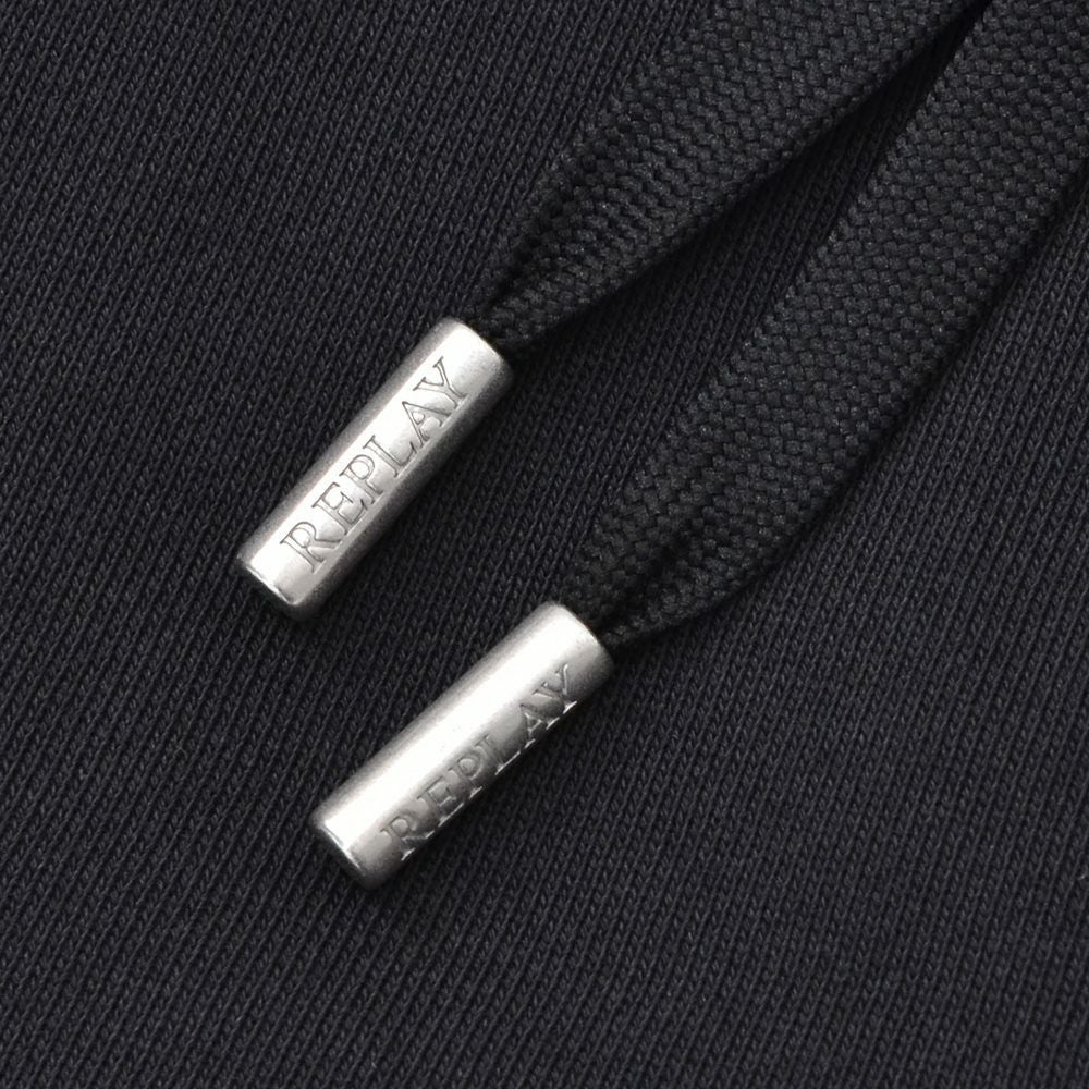 リプレイREPLAYジョガーパンツメンズスポーツジムジャージコットンブラック黒裾リブ国内正規品でらでら公式ブランド