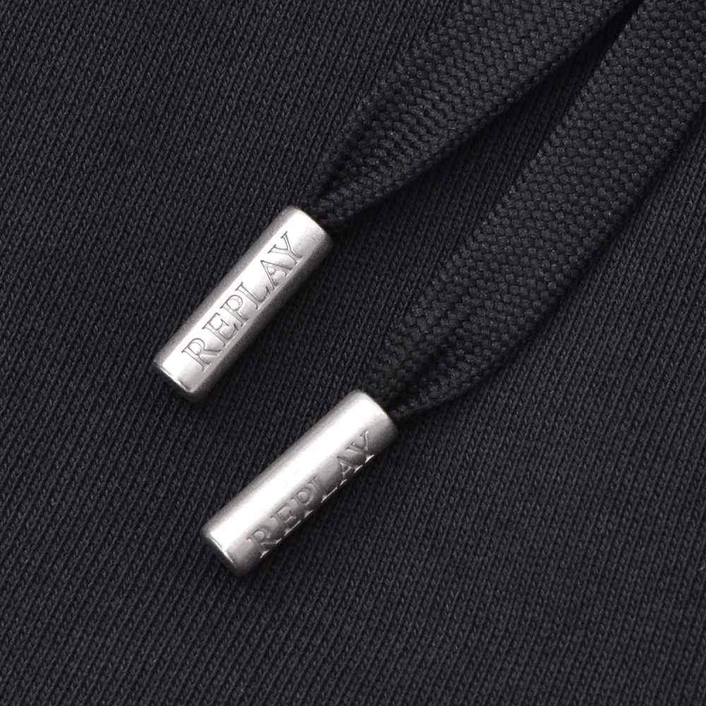 リプレイREPLAYジョガーパンツメンズスポーツジムジャージコットンブラック黒裾リブ国内正規品でらでら公式ブランド