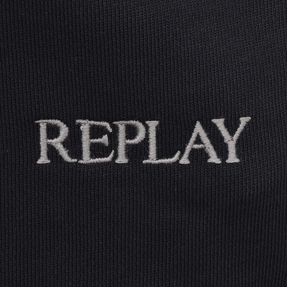 リプレイREPLAYジョガーパンツメンズスポーツジムジャージコットンブラック黒裾リブ国内正規品でらでら公式ブランド