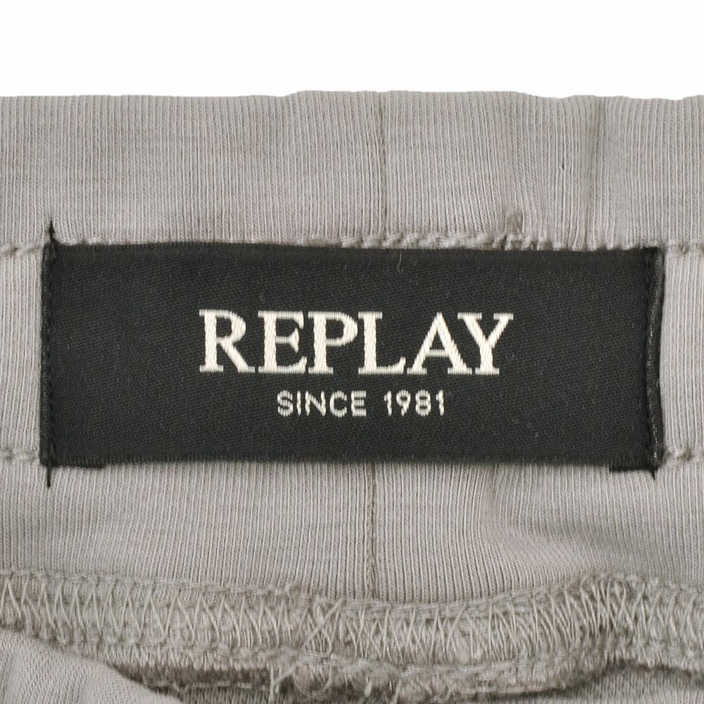 リプレイREPLAYジョガーパンツメンズカーゴジョガーコットンポリエステルグレージュ裾リブスポーツジムジャージ国内正規品でらでら公式ブランド