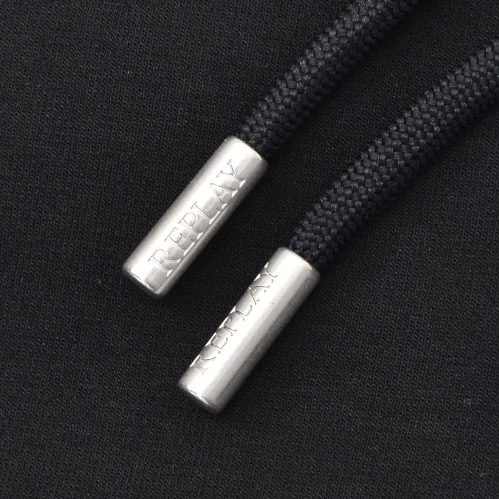 リプレイREPLAYジョガーパンツメンズスポーツジムジャージコットンポリエステルブラック黒裾リブ国内正規品でらでら公式ブランド