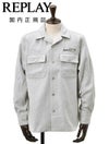 リプレイREPLAYブルゾンメンズカジュアルアウターポリエステルウールライトグレーグレージュサスティナブル国内正規品でらでら公式ブランド