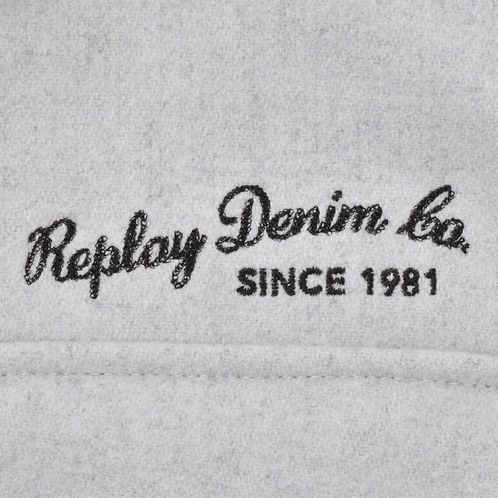リプレイREPLAYブルゾンメンズカジュアルアウターポリエステルウールライトグレーグレージュサスティナブル国内正規品でらでら公式ブランド