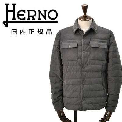 ヘルノリゾートHERNORESORTダウンジャケットメンズライトアウターダウンブルゾンPI00106UR細畝コーデュロイコットン100%グレーチャコールレギュラーフィット国内正規品でらでら公式ブランド