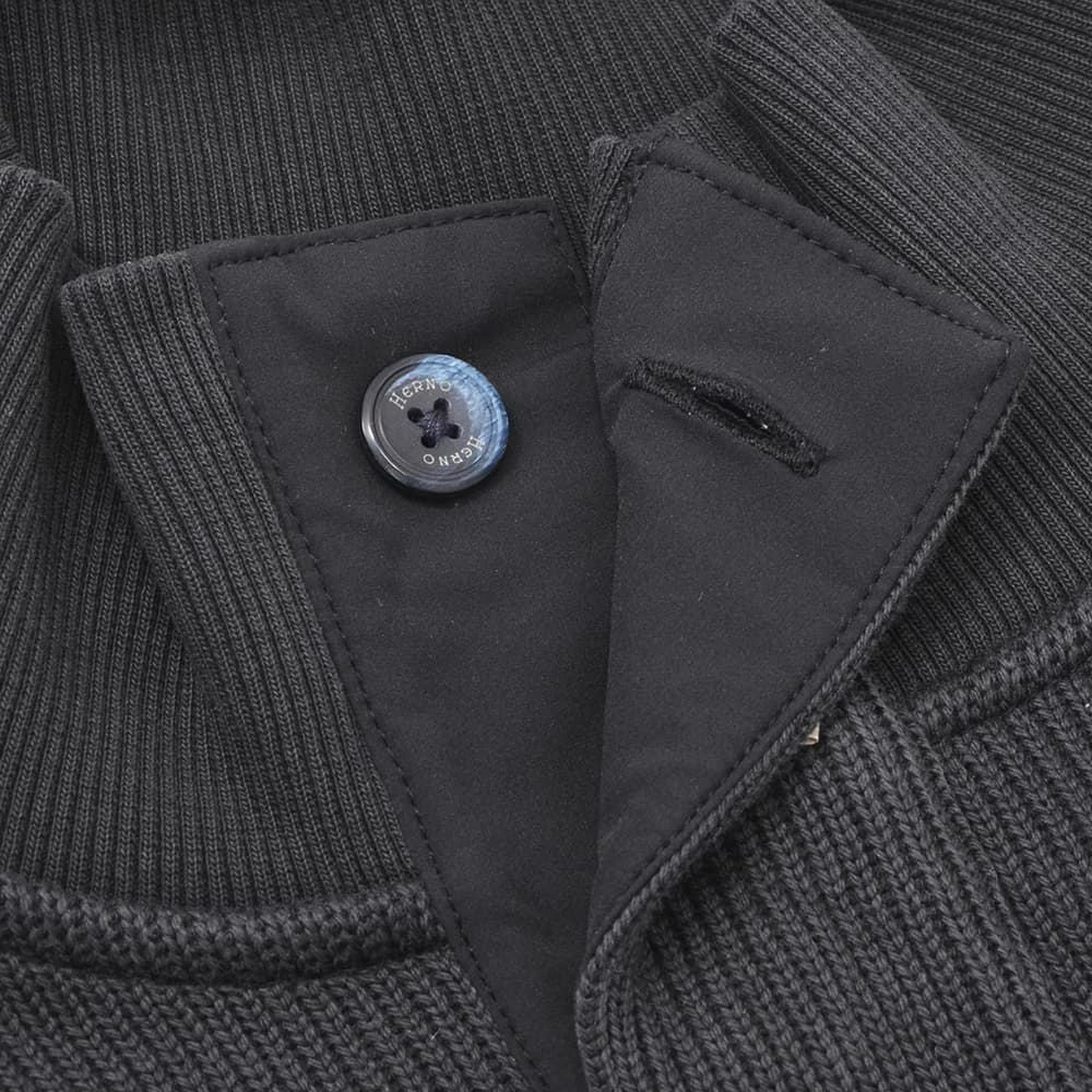 ヘルノリゾートHERNORESORTスタンドネックニットウェアメンズJL00002URコットン100%ネイビー紺フライフロント国内正規品でらでら公式ブランド