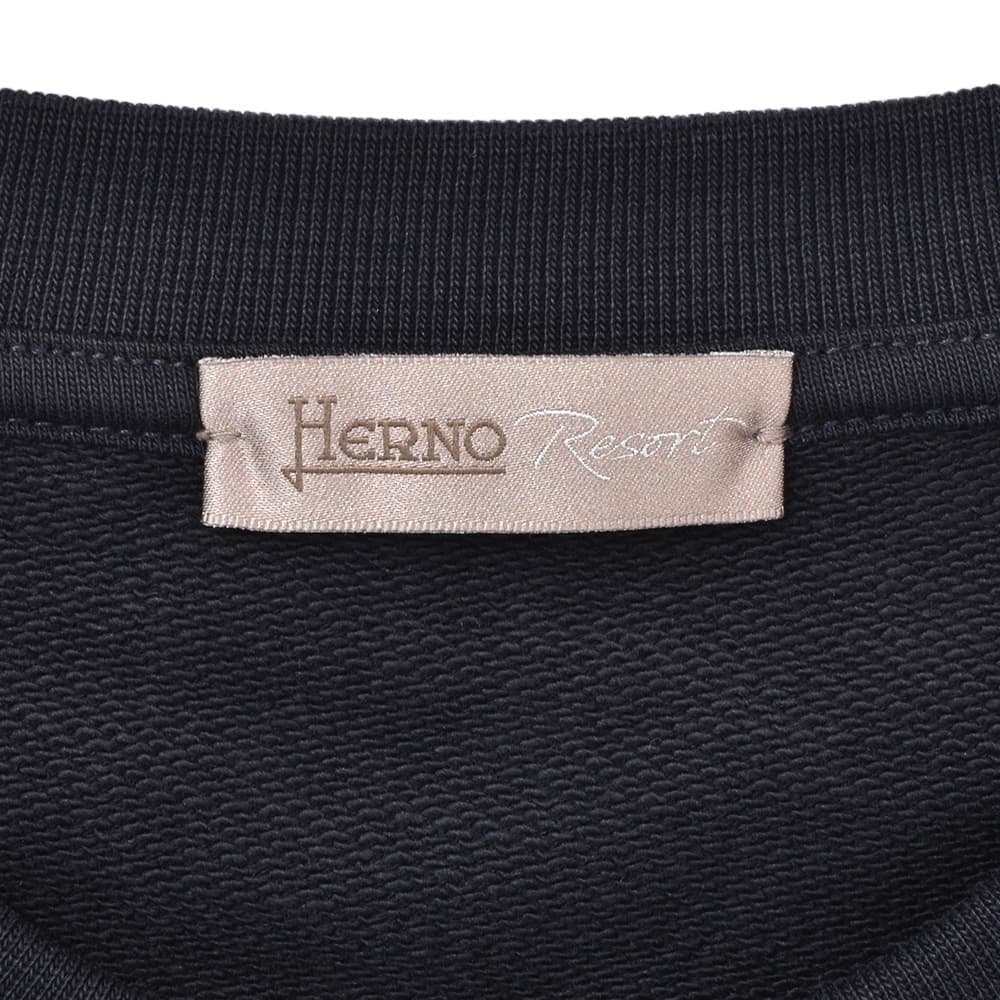ヘルノリゾートHERNORESORT長袖トレーナーメンズスウェットシャツJG00049URコットンネイビー紺ロゴプレート国内正規品でらでら公式ブランド